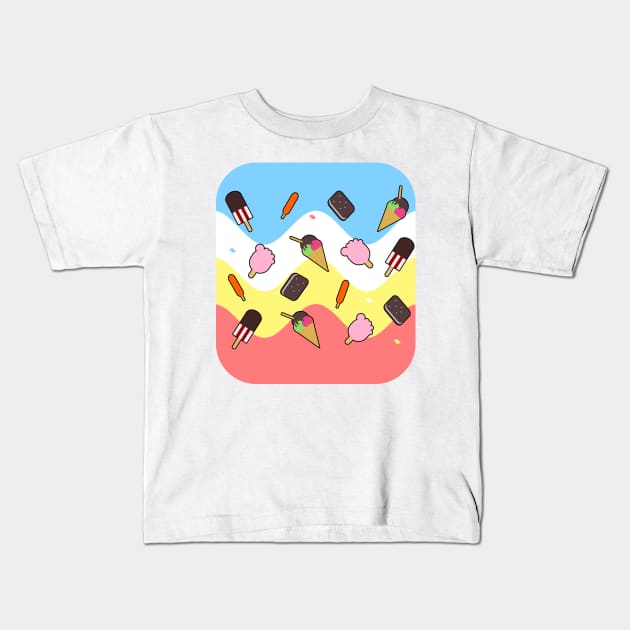 Ice Cream Everywhere Kids T-Shirt by Lumos19Studio